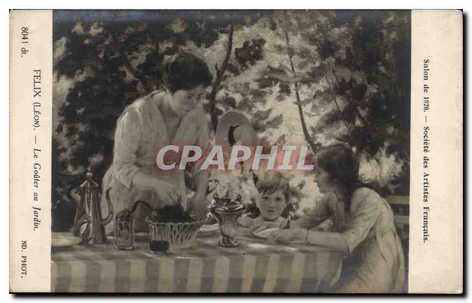 CPA Fantaisie Felix Le houter au jardin Salon de 1920