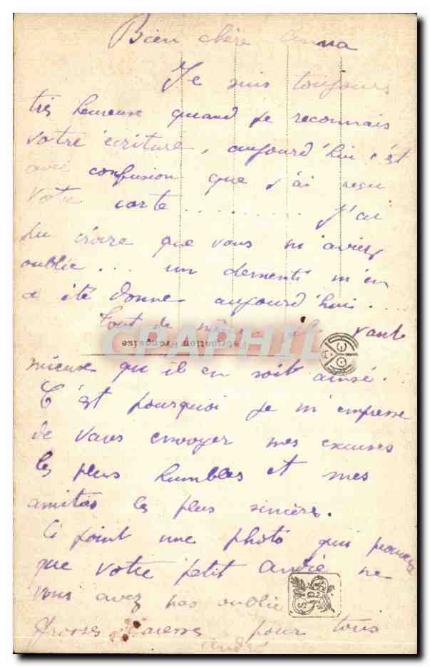 CPA Fantaisie Salon d'hiver Johannes Son Le soir a Semur — Verso