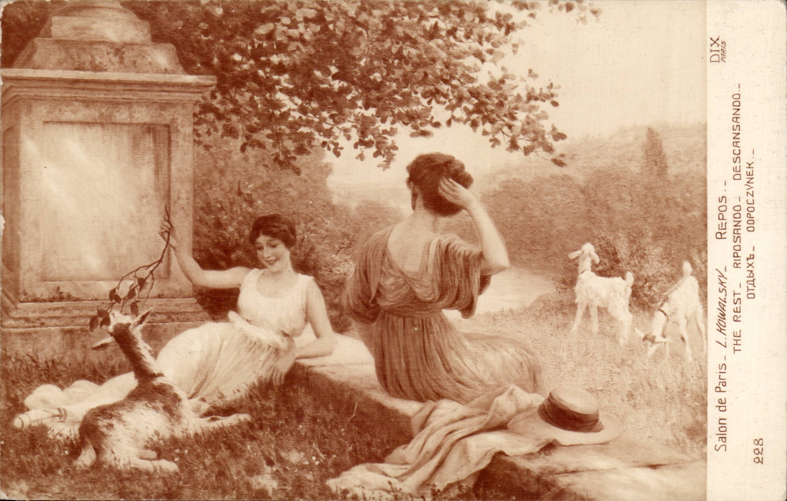 CPA Fantaisie Salon de Paris Kowalsky Repos Chevre Goat