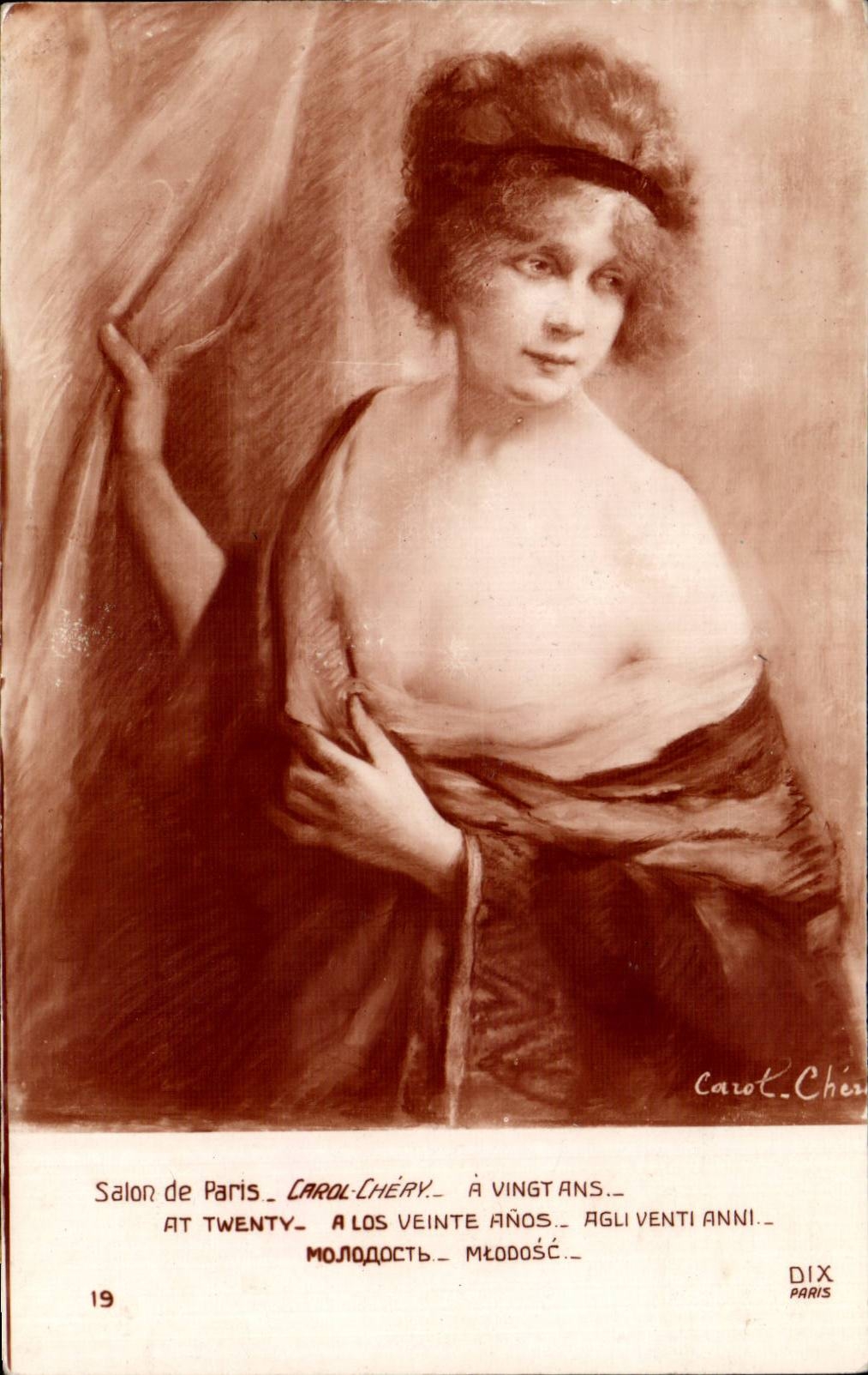 CPA Fantaisie Salon de Paris Carol chery A vingt ans Femme