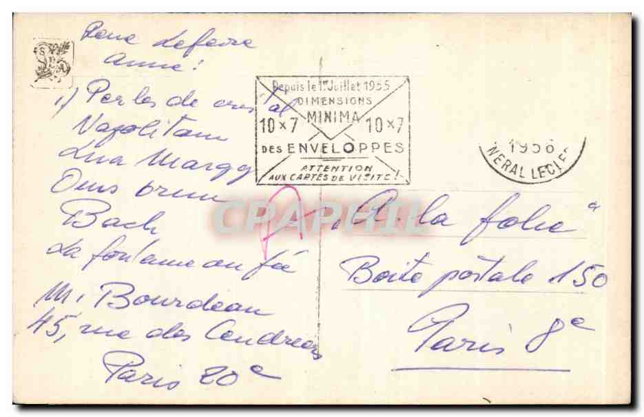 CPA Fantaisie Salon de Paris Carol chery A vingt ans Femme — Verso