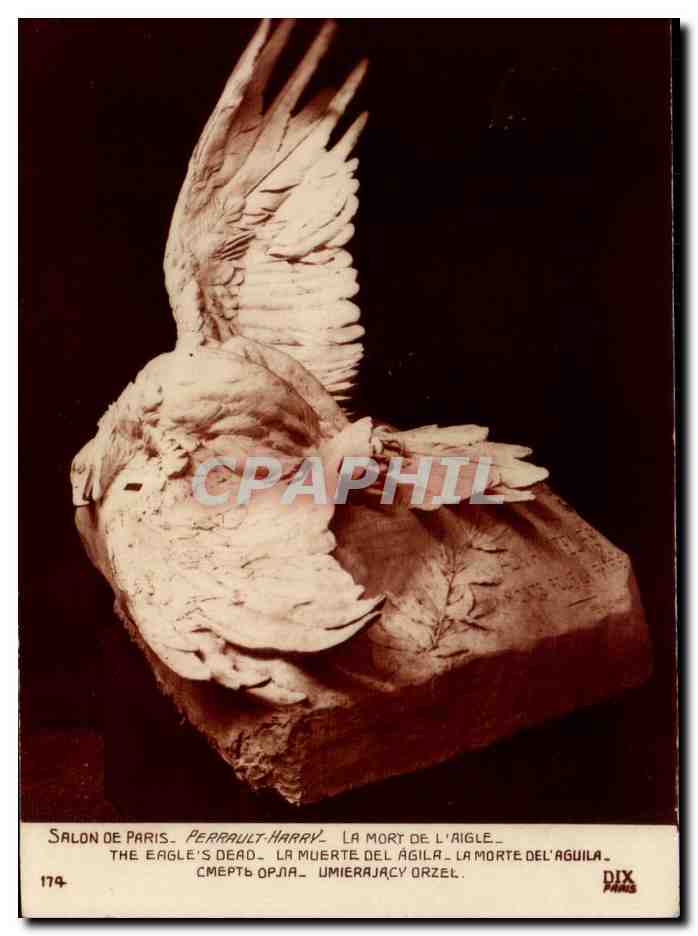 CPA Fantaisie Salon de Paris Perrault Harry La mort de l'aigle Eagle