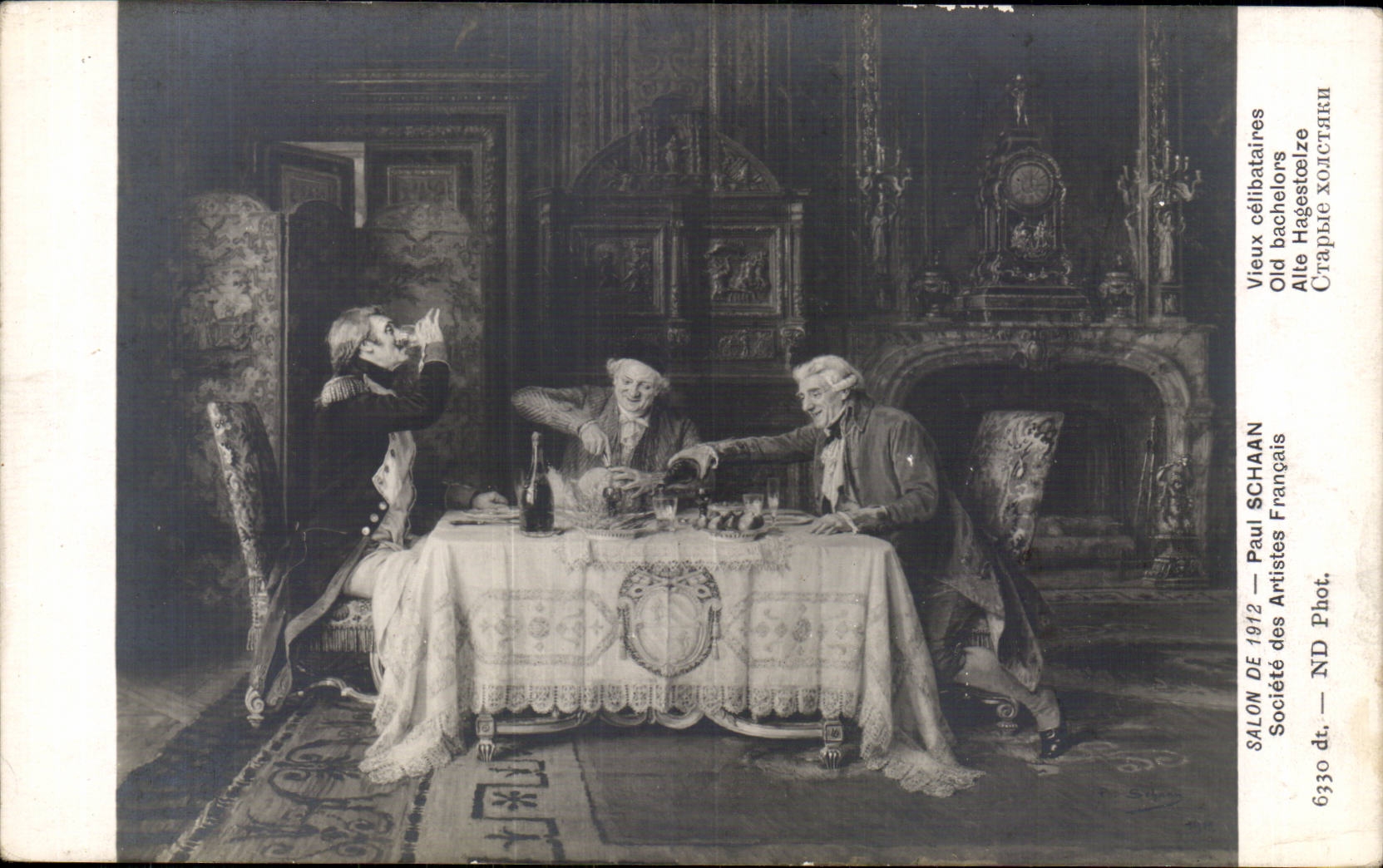 CPA Fantaisie Salon de 1912 Paul Schaan Vieux celibataire