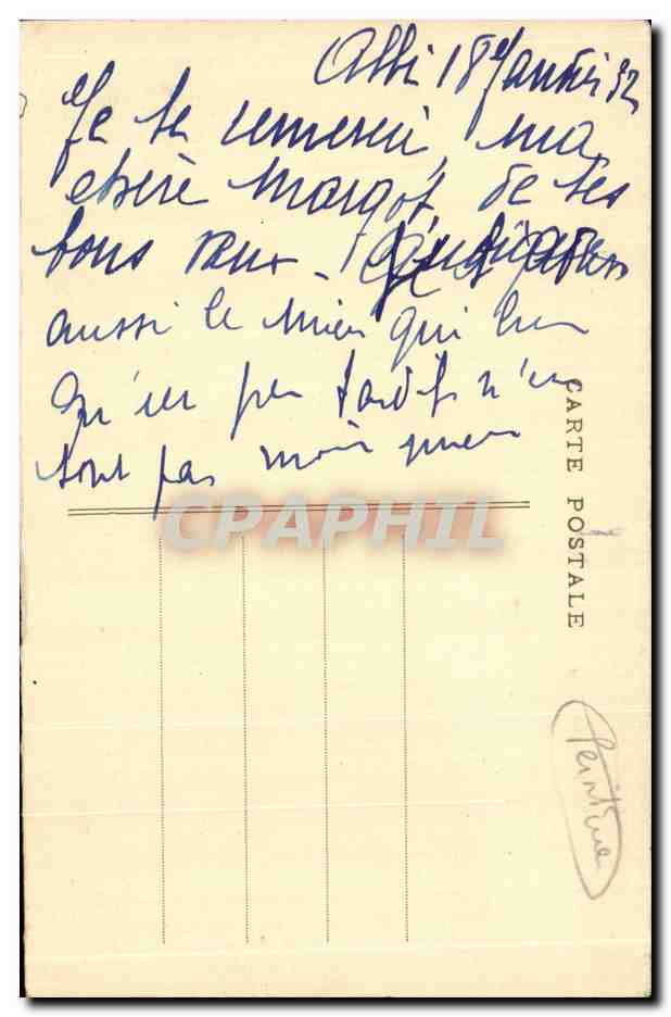CPA Fantaisie olga Slom Sur le lac Leman Salon 1931 Chantereau — Rückseite