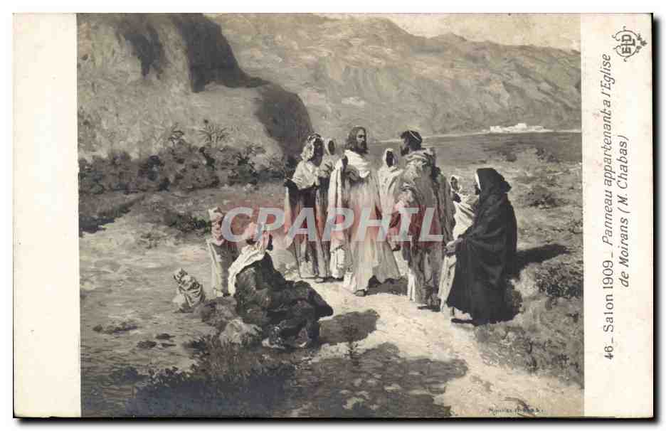 CPA Fantaisie Salon 1909 Panneau appartenant a l'eglise de Moirans Chabas