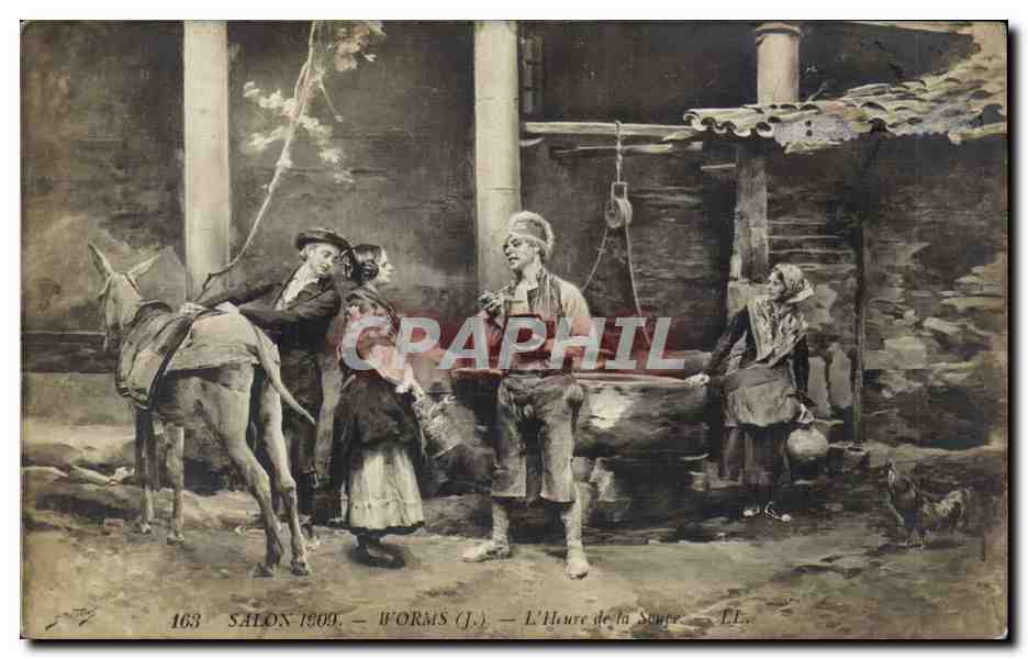 CPA Fantaisie Salon de Paris 1909 L'heure de la soupe ane Donkey Mule