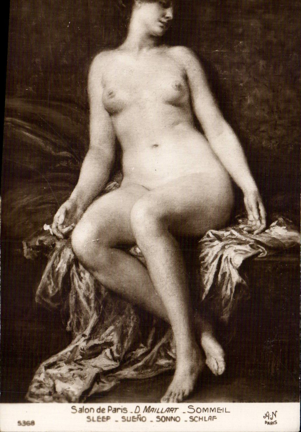 Nue assise — Sujet de tableau — J.A.N. Paris, n° 5368