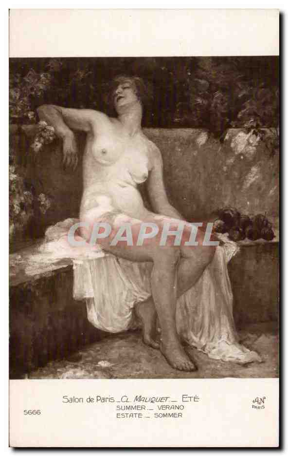 Nue assise dans un jardin — Salon de Paris — Cl. Maliquet — n° 5666