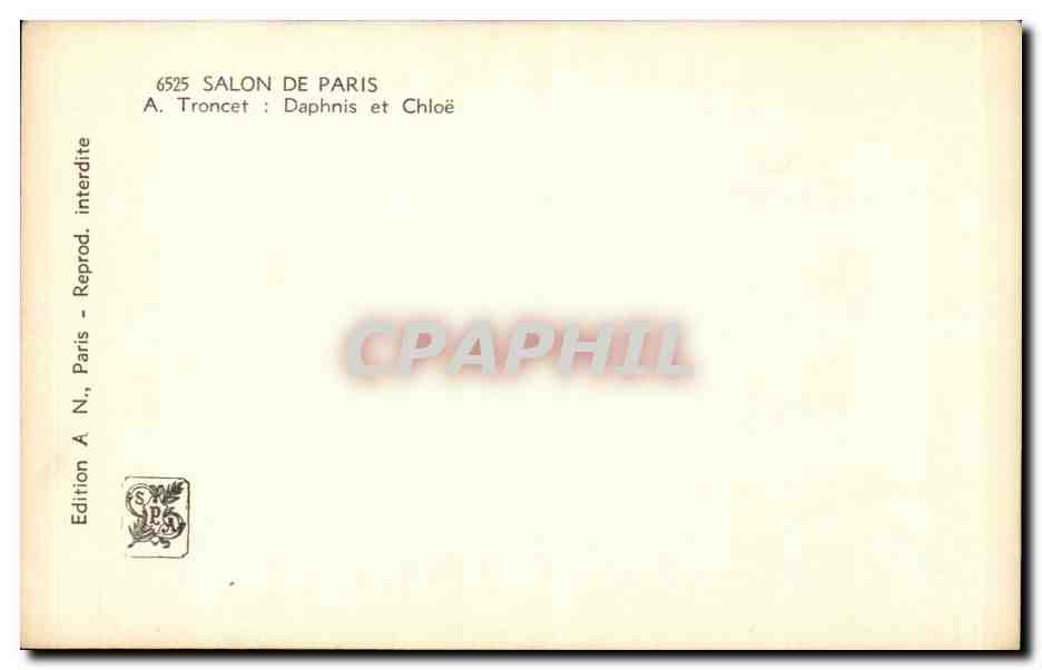 CPA Fantaisie Salon de Paris Troncet Daphnis et Chloe — Verso