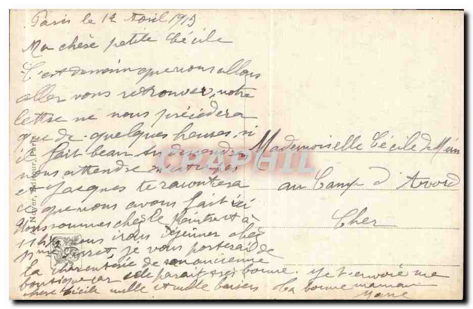 CPA Fantaisie Salon de 1912 Les petits amis du divin maitre Christ — Verso