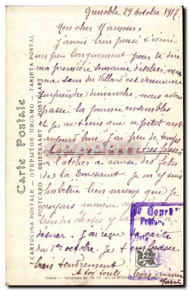 CPA Fantaisie Salons de Paris leopold Kowalsky Bucolique Chevre Giat — Back