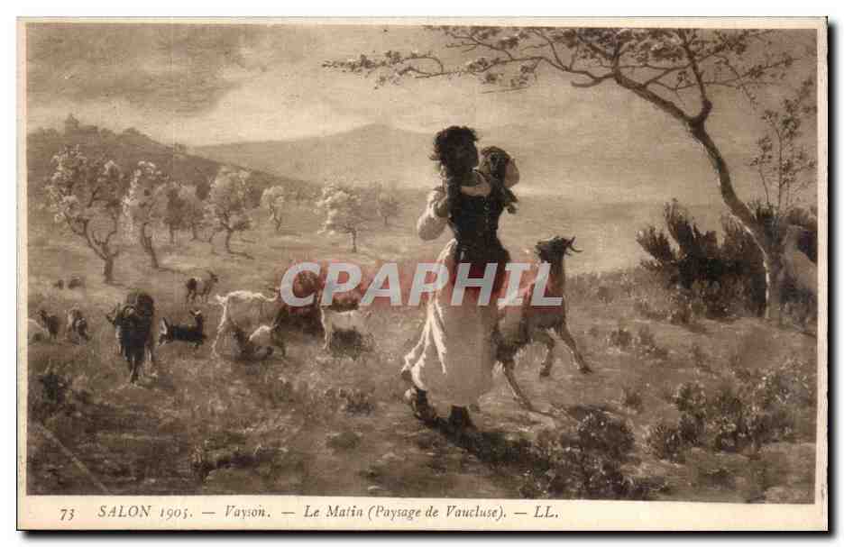 CPA Fantaisie Salon 1903 Vayson Le matin Paysage de Vaucluse Goat Chevre