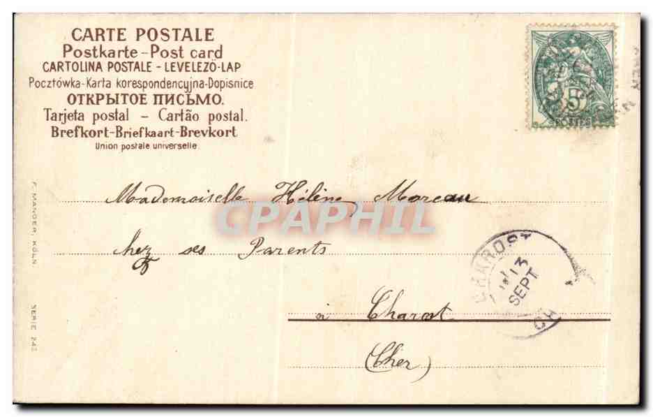CPA Fantaisie Millet Paysans — Verso
