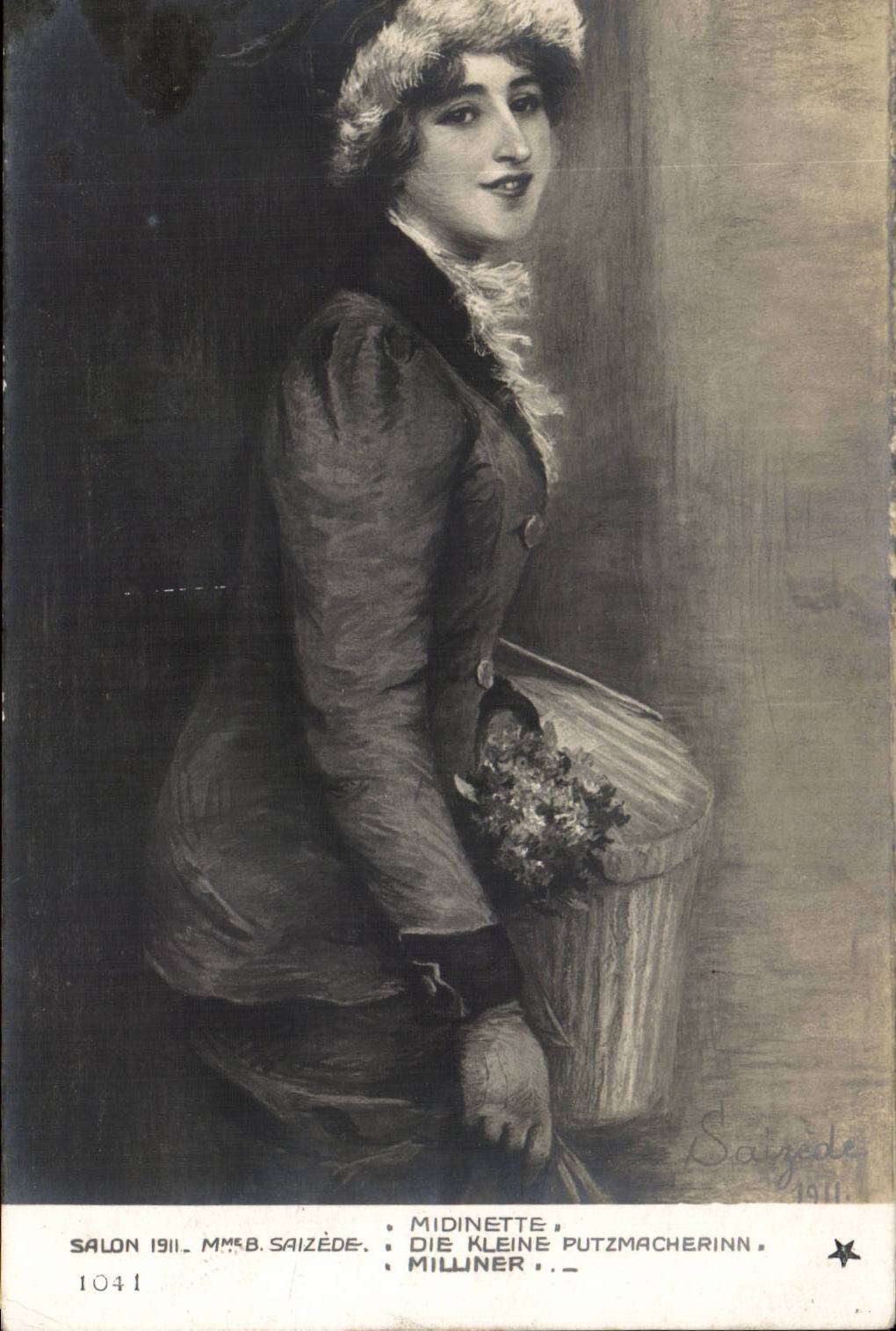 CPA Fantaisie Salon 1911 Saizede Midinette
