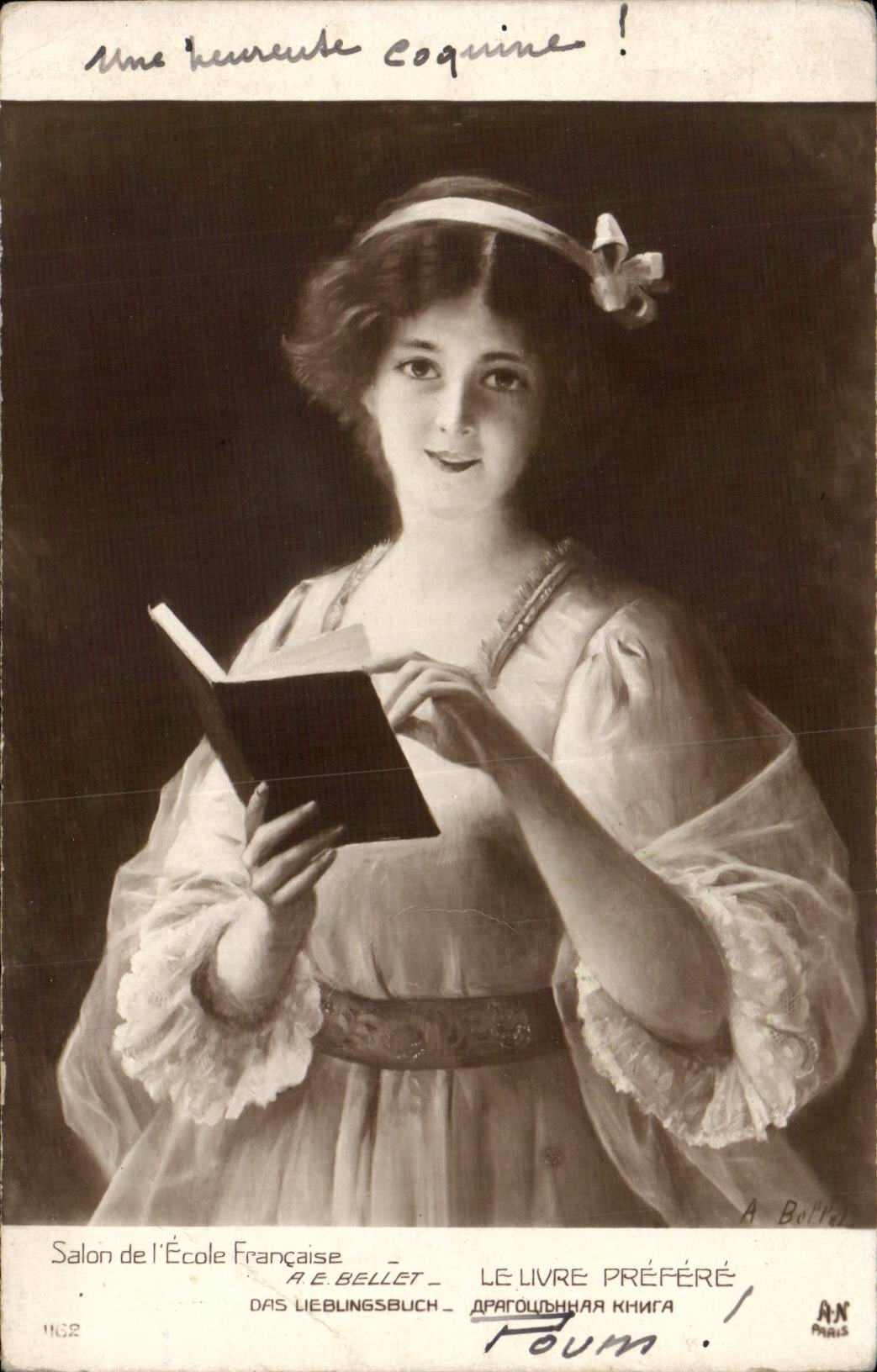 Une jeune coquine ! — Salon de l'École Française — A. E. BELLET — n° 1162 — A. Bollé, Paris