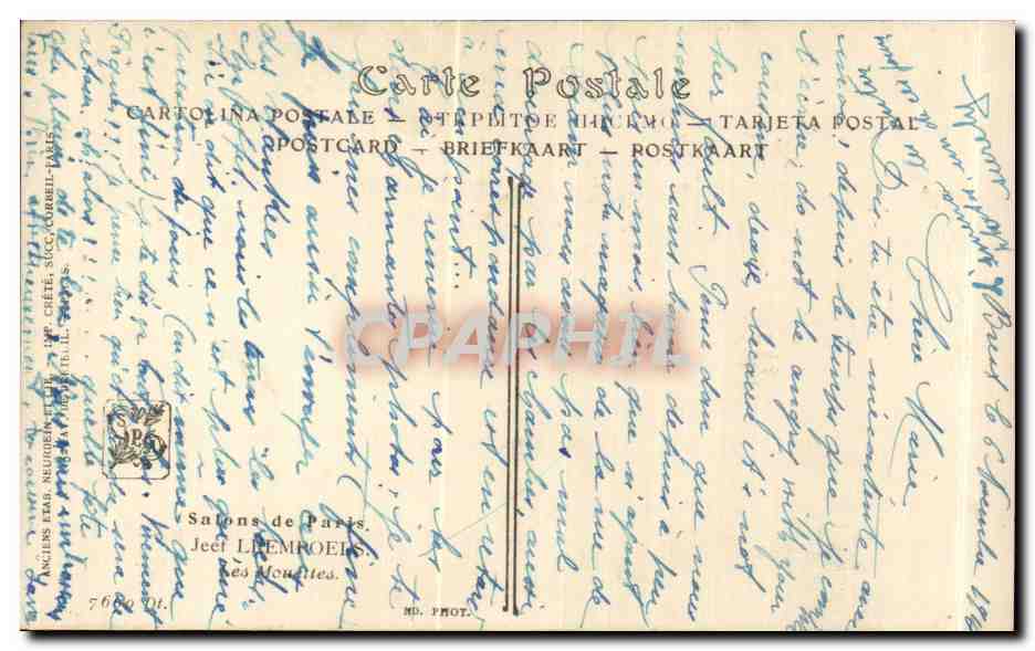 CPA Fantaisie Salons de Paris Lhemroels Les mouettes — Verso