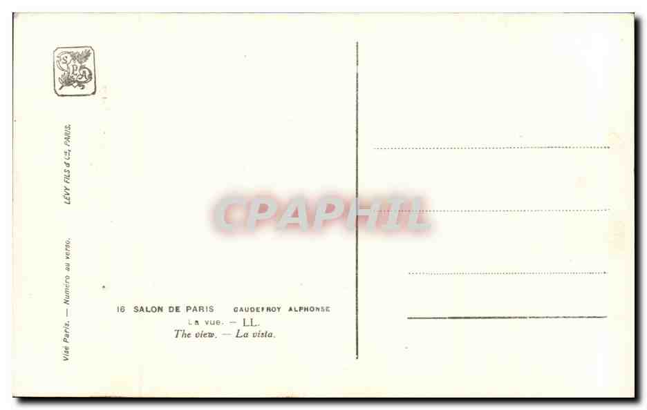 CPA Fantaisie Salon de Paris Gaudefroy Alphonse La vue — Verso