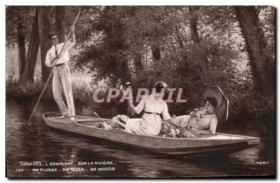 CPA Fantaisie Salon 1913 Kowalsky Sur la riviere