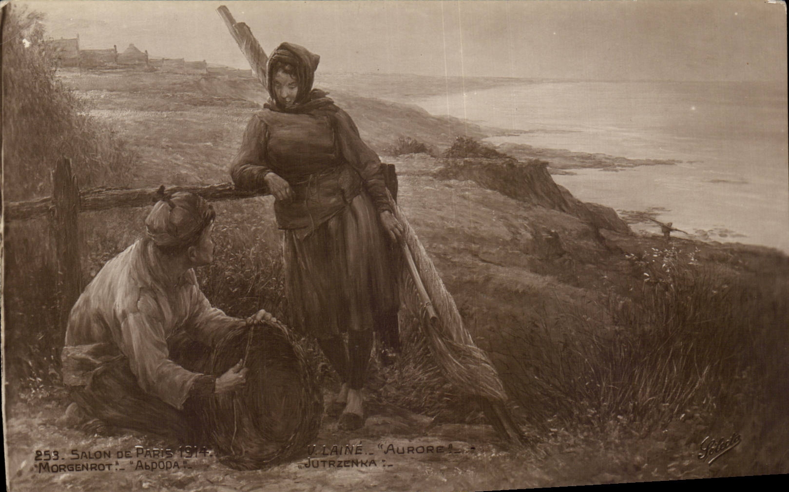 CPA Fantaisie Salon de Paris 1914 Laine Aurore Morgenrot