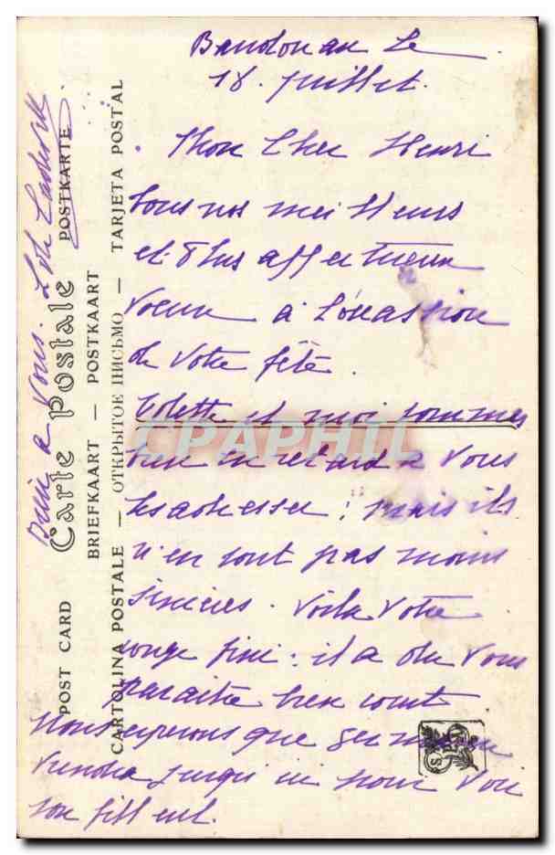 CPA Fantaisie Salon de Paris 1914 Aime perret Marchande de poulets — Rückseite