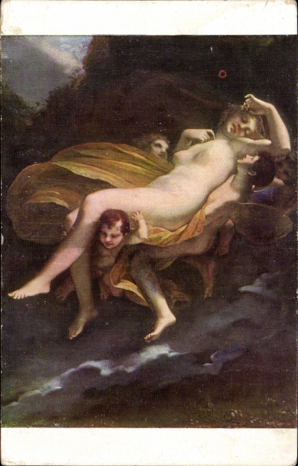 CPA Fantaisie Prud'hon L'enlevement de Psyche par Zephyr
