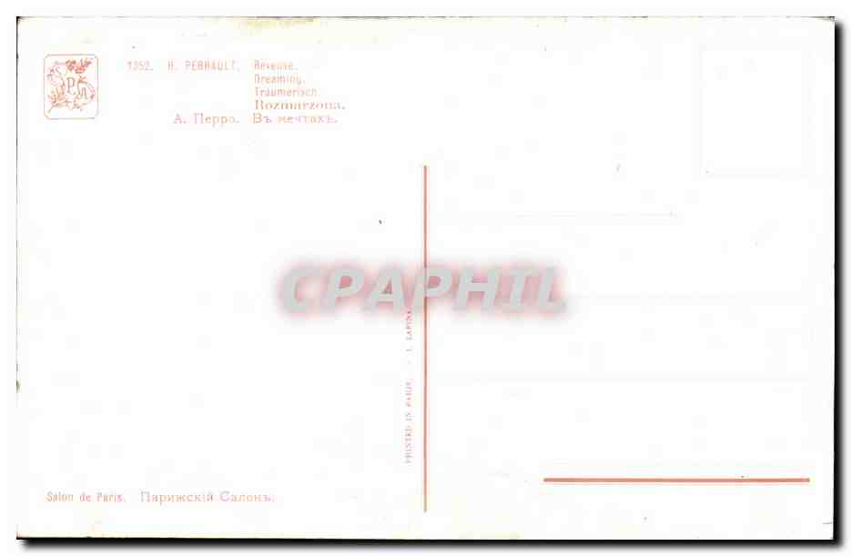 CPA Fantaisie Perrault Reveuse — Verso