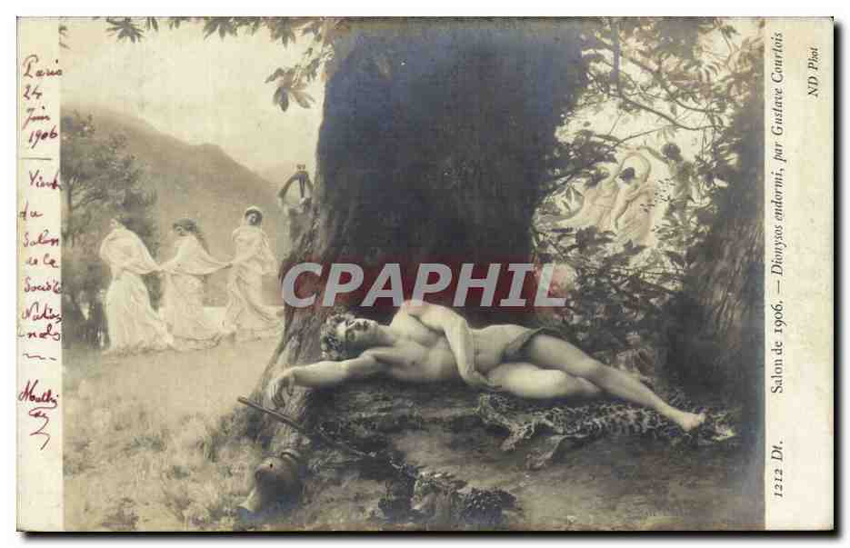 CPA Fantaisie Salon de 1906 Dionysos endormi par Gustave Courtois