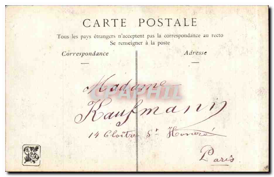 CPA Fantaisie Salon de 1906 Dionysos endormi par Gustave Courtois — Verso