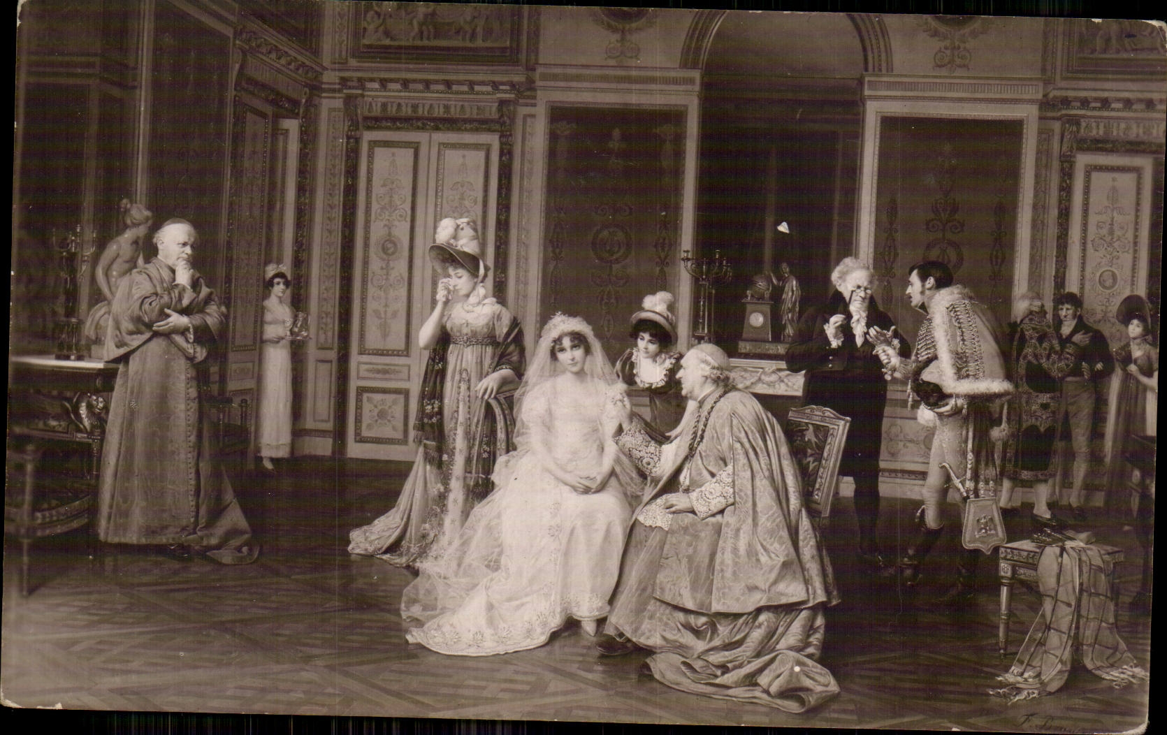 CPA Fantaisie Salon 1914 Brunery Le retard du fiance