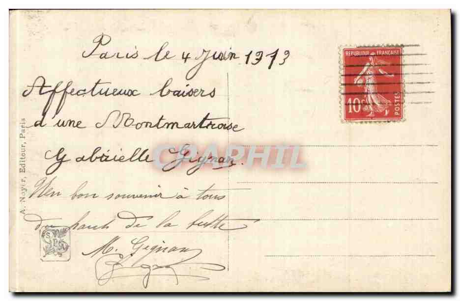 CPA Fantaisie Salon 1913 Bellet A l'age d'or Femme — Verso
