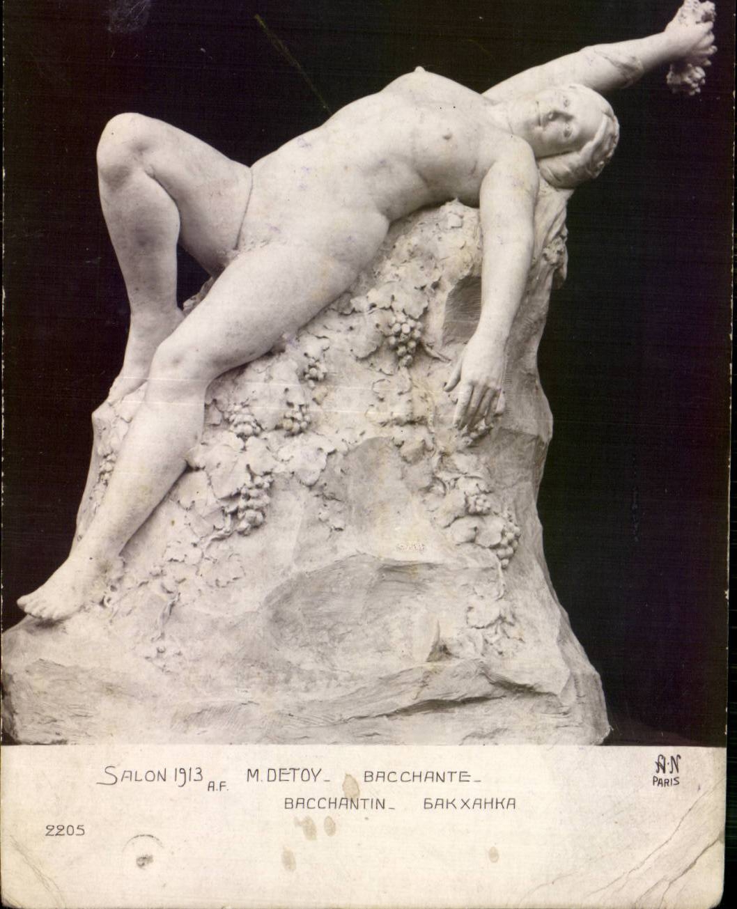 Bacchante — Sculpture exhibited at the 1913 Salon — A.F. M. Detoy, n°2205