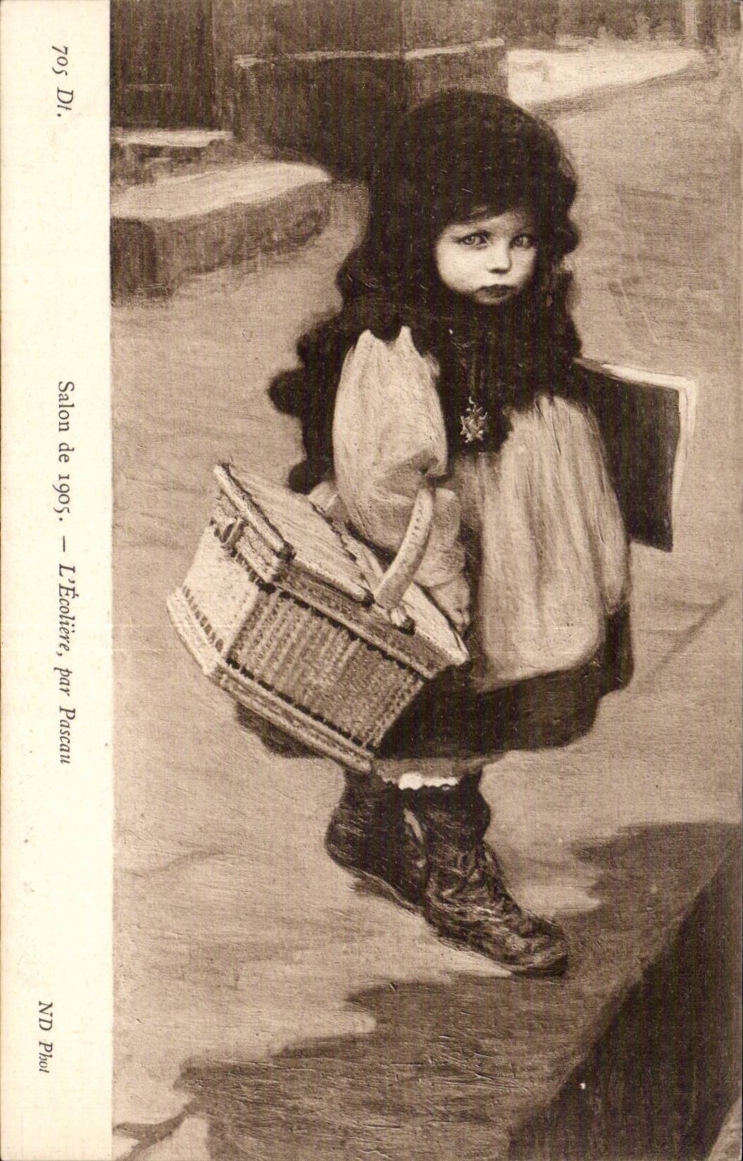 CPA Fantaisie Salon 1905 l'ecoliere par Pascau