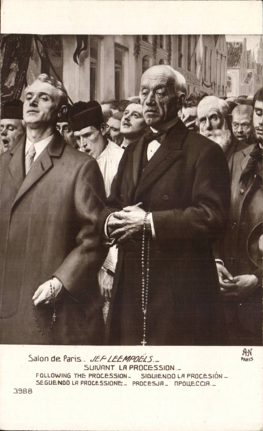 CPA Fantaisie Salon de Paris Leempoels Suivant la procession