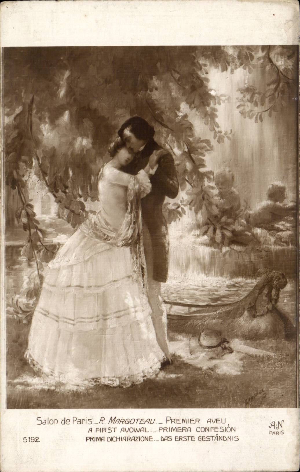 CPA Fantaisie Salon de Paris Margoteau Premier aveu