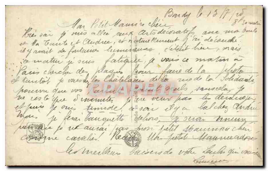 CPA Fantaisie Paris Salon Achille Fould Vierge d'or — Back