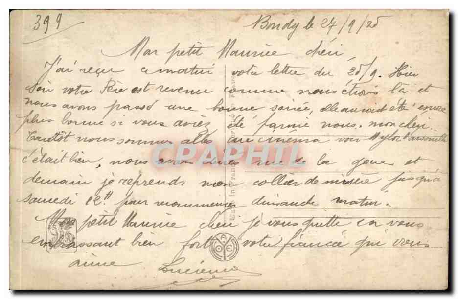 CPA Fantaisie Paris Salon Rigolot Matinee de septembre — Verso