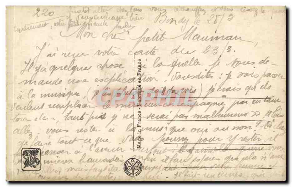 CPA Fantaisie Paris Salon Renault Heures trop breves  — Verso