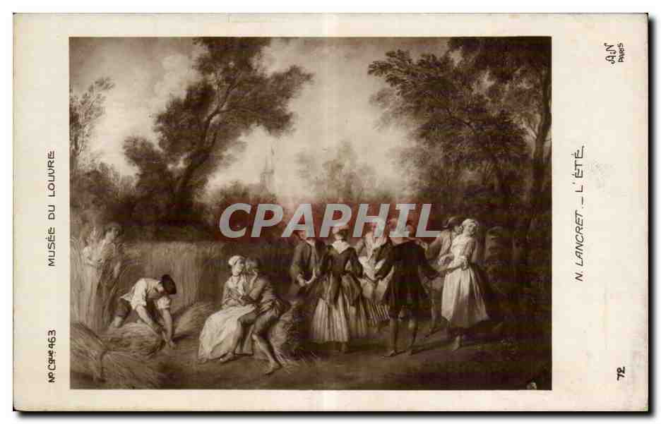 CPA Fantaisie Paris Musee du Louvre Lancret l'ete