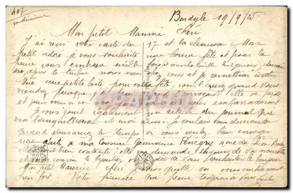 CPA Fantaisie Paris Salon Paul de plument  — Verso
