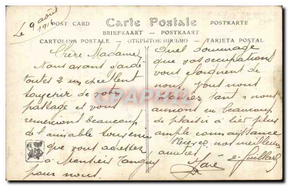 CPA Fantaisie Paris Salon 1914 Didier Pouget Bruyeres limousines le matin — Verso