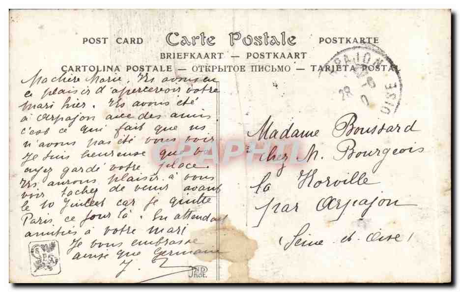 CPA Fantaisie Couchant Vallee de la Somme Rigolot — Verso