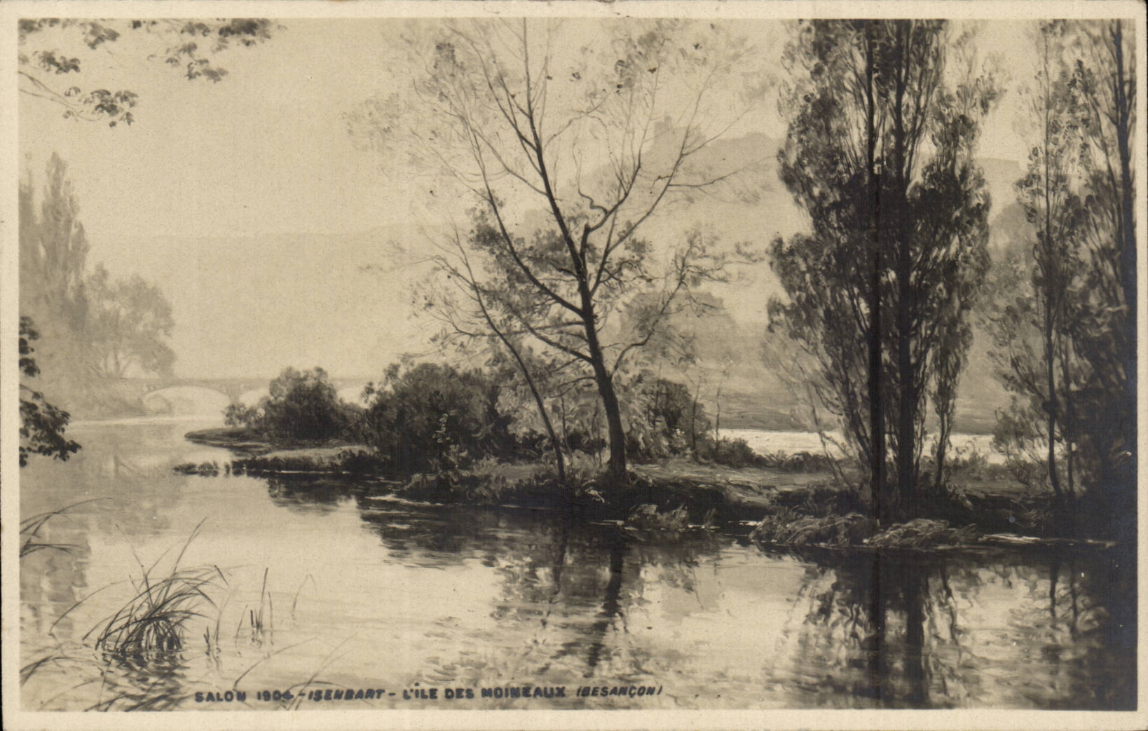 CPA Fantaisie Salon 1904 Issenbart l'ile des moineaux Besancon