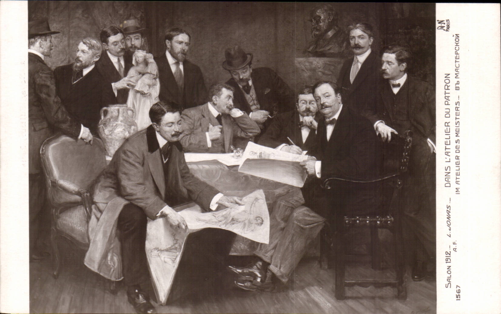 CPA Fantaisie Salon 1912 Jonas Dans l'atelier du patron 