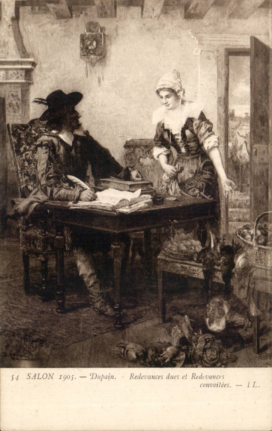 CPA Fantaisie Salon 1905 Dupain Redevances ducs et redevances