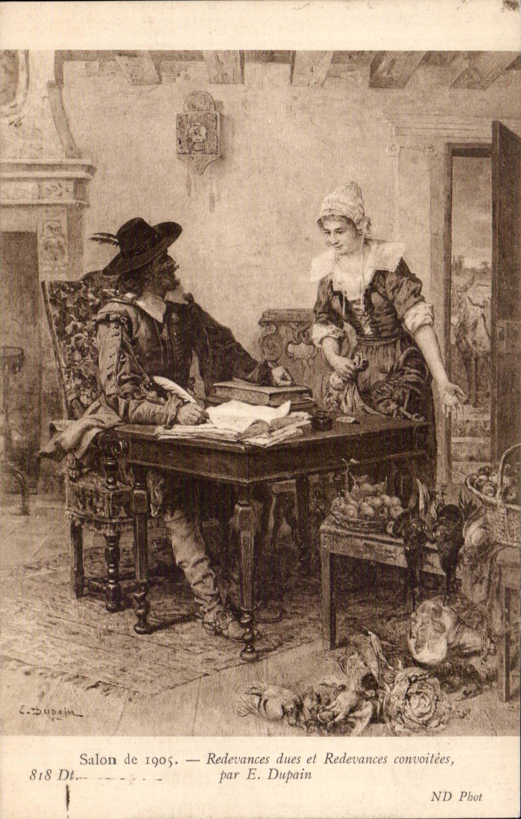 CPA Fantaisie Salon de 1905 Redevances dues et redevances convoitees par Dupain