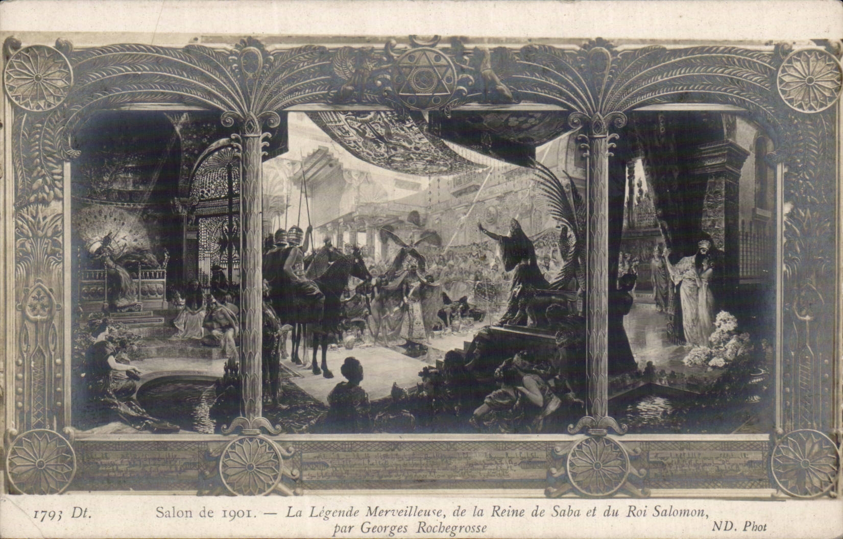CPA Fantaisie Salon de 1901 La legende merveilleuse de la reine de Saba et du roi Salomon par Georges Rochegrosse