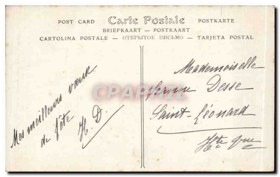 CPA Fantaisie Salon de 1911 Gasperi Retour de messe basse plateau des Millevaches Correze — Verso