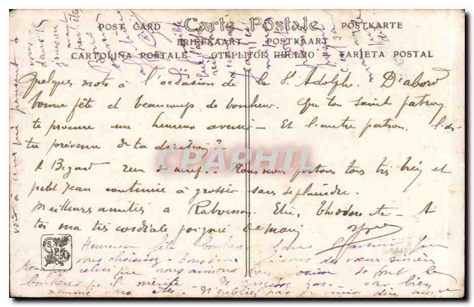 CPA Fantaisie Femme Charles lenoir sur la terrasse — Back