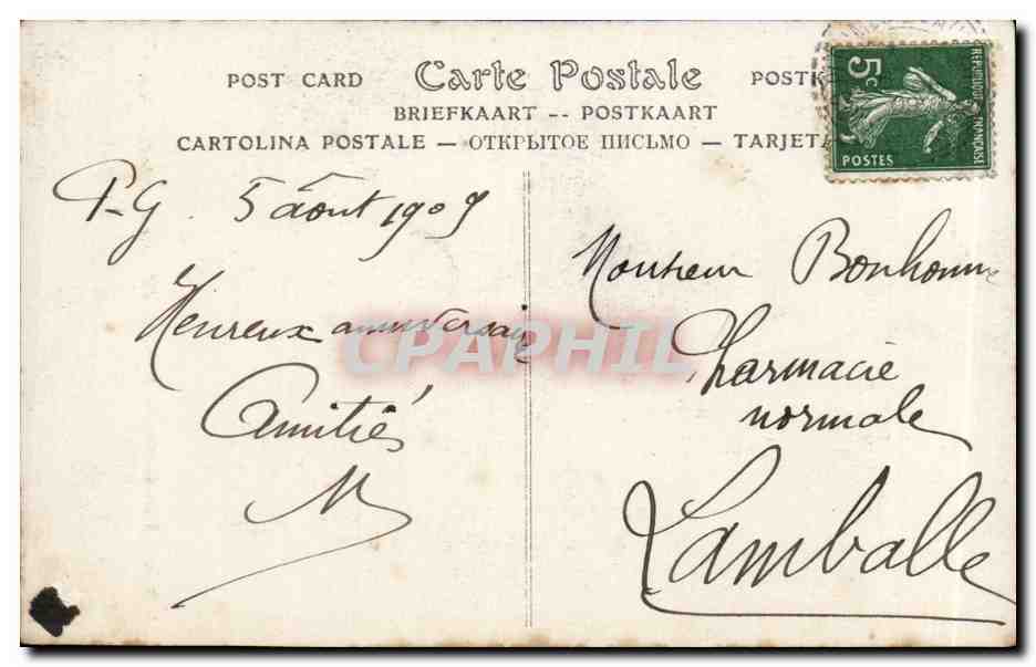 CPA Fantaisie Salon de 1909 Crepuscule d'or Osbert — Rückseite