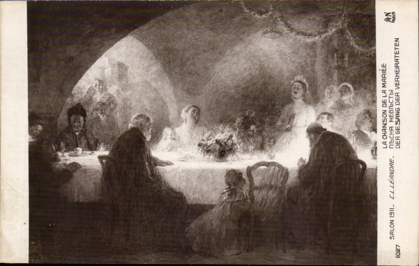 CPA Fantaisie Salon 1911 Leande La chanson de la mariee
